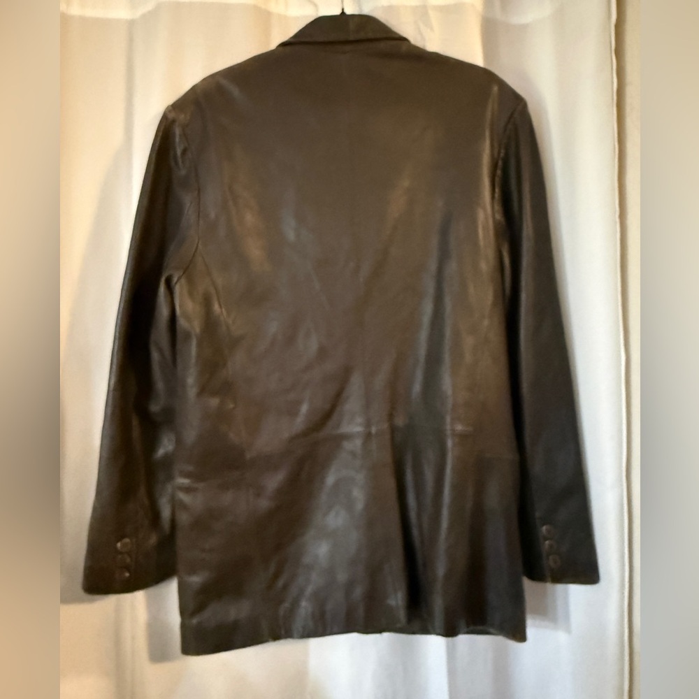 Vintage Joseph Barry by Adler Leather Blazer Jacket Brown Patina Size 40 - Picture 9 of 15